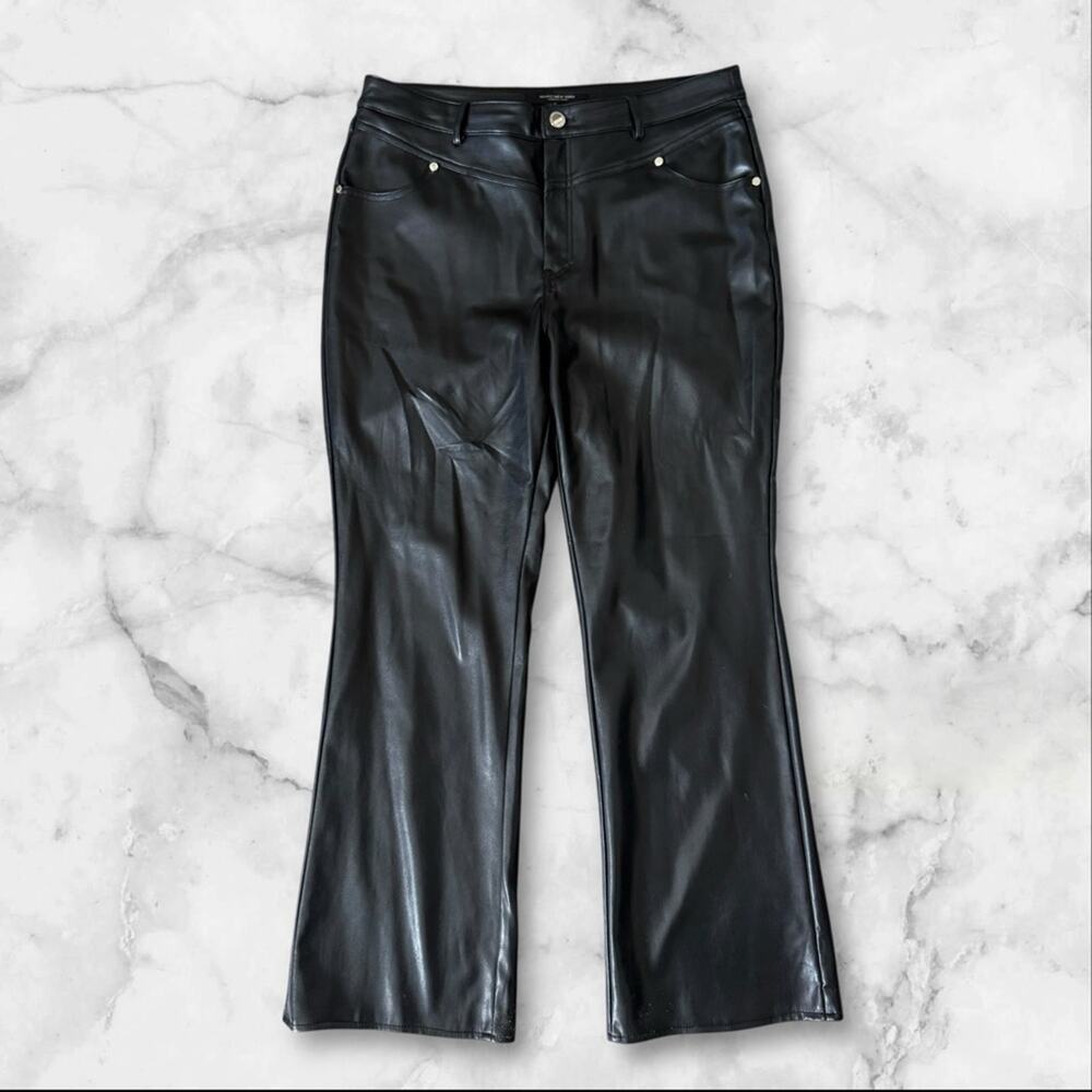 Marc New York by Andrew Marc faux leather boot cut pants, size 12 - Picture 1 of 7